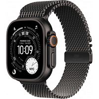 Apple Watch Ultra 3 (MF1Q4) GPS + Cellular 49mm, корпус из черного титана, ремешок Milanese черного цвета - M