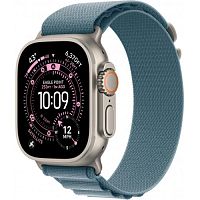 Apple Watch Ultra 3 (MEWM4) GPS + Cellular 49mm Natural Titanium Case with Light Blue Alpine Loop - M